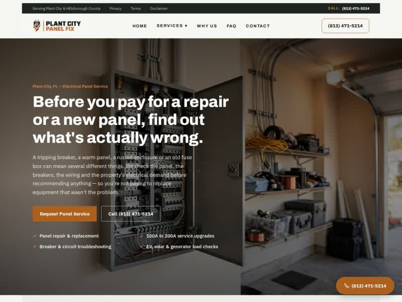 plantcitypanelfix.com live preview screenshot